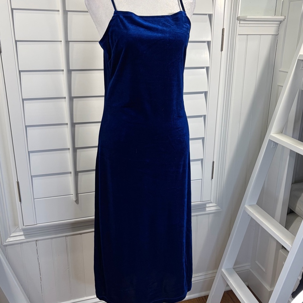 Blue Velvet Slinky Dress (XS)